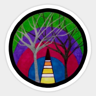 Geometric Art With Trees Sticker